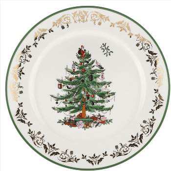 Spode Christmas Tree Gold Collection Round Platter - 12 Inch