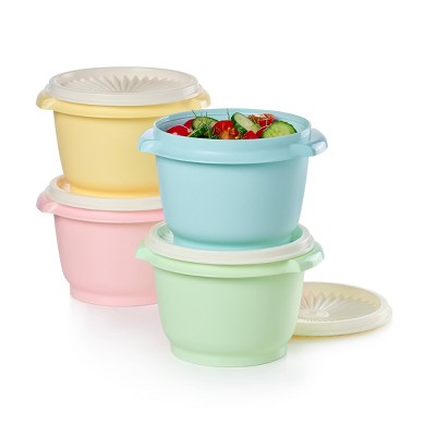 Tupperware 30pc Heritage Get it All Food Storage Container Set Vintage Pastel: Stackable, Dishwasher-Safe MAY HAVE MISSING PIECES