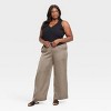 Women's Mid-Rise Straight Leg Crinkle Satin Pull-On Pants - A New Day™ - 3 of 3
