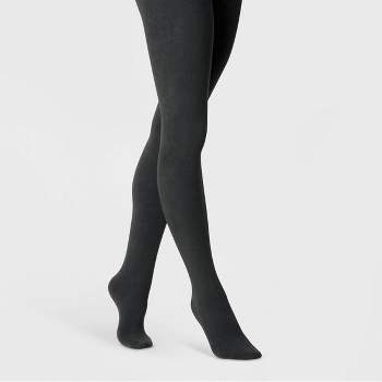 Women's Cable Fleece Lined Tights - A New Day™ Black S/m : Target