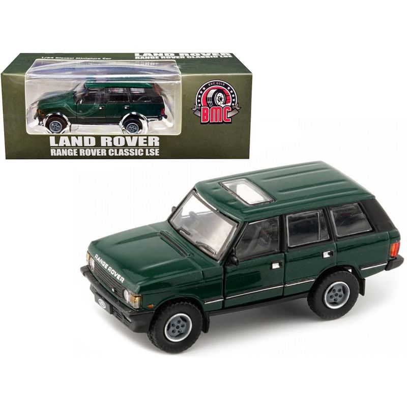 Land Rover Range Rover Classic LSE RHD Green with Sunroof with Extra Wheels 1/64 Diecast Model Car by BM Creations, 1 of 4