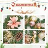 COZONY 9 ft Prelit Christmas Garland with 40 LED Lights, Battery Operated Garland with Ball Ornaments&Poinsettias for Fireplace Stairs Indoor Outdoor - 4 of 4