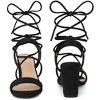 Perphy Women's Lace Up Slingback Block High Heels Sandals - 2 of 4