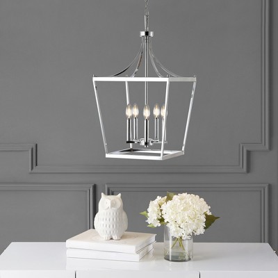 Modern Chrome 5-Light Pendant with Inner Candelabra