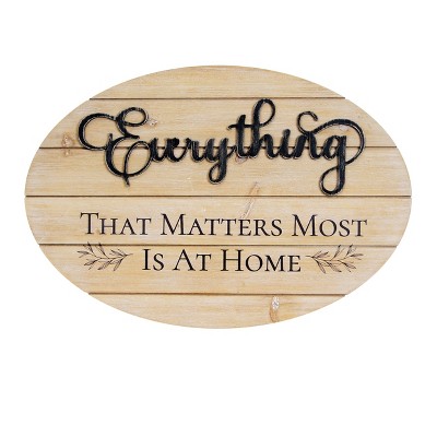 VIP Wood 22 in. Brown Everything that Matters Sign