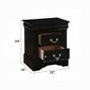 Black Finish Traditional Bedroom Wooden Nightstand 1pc Louis Philippe Style Furniture Two Drawers Storage - 4 of 4