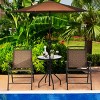 Costway 3 PCS Bistro Conversation Patio Pub Dining Set W/ 2 Folding Chairs & Glass Table - 3 of 4