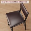 Set of 4 Bar Chair  with Thick Cushion, Backrest and Footrest for Dining Room, Kitchen Island Counter Chair - 3 of 4