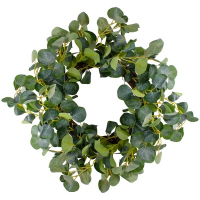 Northlight Eucalyptus Leaves Artificial Botanical Spring Wreath, Green - 20-Inch