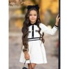 Black and Cream Preppy Long Sleeve Sweater Dress Mia Belle Girls - 2 of 4