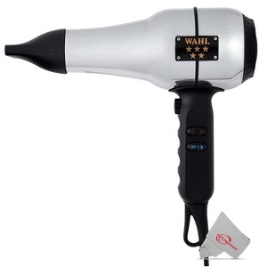 Wahl Professional 5-Star Series Ionic Retro-Chrome Design Barber Hair Dryer #05054 with 2 Concentrator Nozzles - 1 of 4