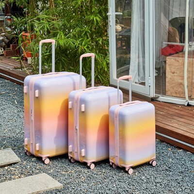 3-Piece Hardside Luggage Set with Triple Telescopic Handles, TSA-Approved Safeguard Locks, Smooth Anti-Pinch Design Travel Suitcase Set 20", 24", 28"