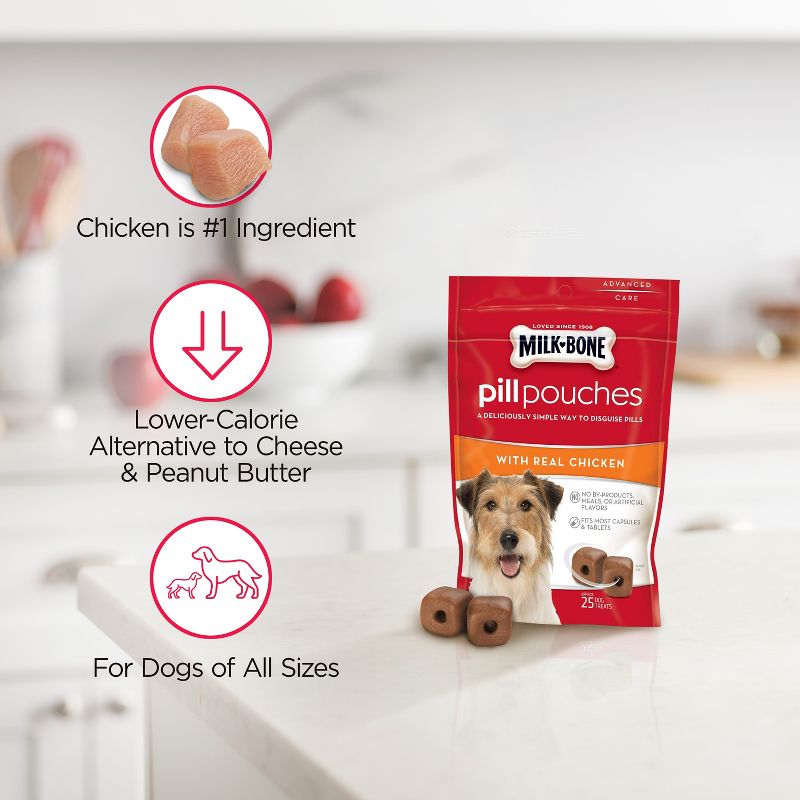 Milk-Bone Chewy Dog Treats Bone Pill Pouches Chicken Flavor 6oz, 4 of 7