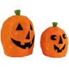 Northlight Lighted Sisal Jack O' Lanterns Outdoor Halloween Decorations - Set of 2 - 3 of 4