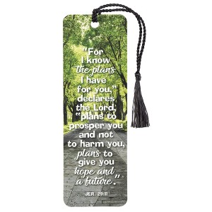 Dicksons for I Know The Plans I Have for You Green Tree 6 x 2 Laminated Cardstock Bookmark with Tassel Pack of 12 - 1 of 2