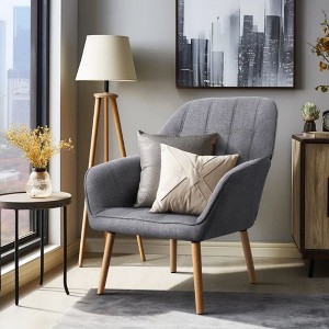 Dovelina Modern Linen Upholstered Accent Chair Armchair - 1 of 4
