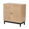 Baxton Studio Cherelle Mid-Century Modern Light Brown and Black 2-Door Storage Cabinet - 2 of 4