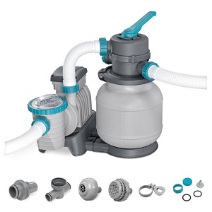 Bestway 1,500 Gallon Sand Filter Pump for 300 to 11,200 Gallon Above Ground Outdoor Swimming Pools with ChemConnect Clean Water Dispenser - 1 of 4