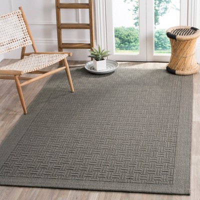 Gray Geometric Sisal Rectangular Area Rug 3' x 5'