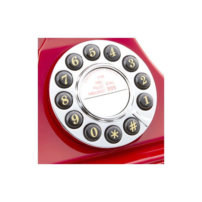 GPO Retro GPOCARRPBRD Carrington Push Button Telephone - Red, 5 of 7
