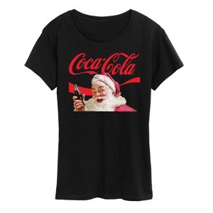Women's - Coca-Cola - Vintage Santa Claus with Red Logo Short Sleeve Graphic T-Shirt - 1 of 4