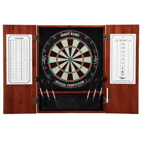 Viper Metropolitan Sisal Fiber Bristle Dartboard And Cabinet Bundle Standard  Set - Brown : Target