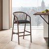 Armen Living Echo Wood and Faux Leather Barstool - 2 of 4