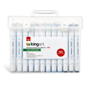 KINGART PRO Double-Ended Alcohol Markers 120 Colors - 1 of 4