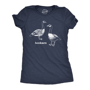 Womens Funny T Shirts Honkers Sarcastic Goose Graphic Tee For Ladies - Crazy Dog Women's T Shirt - 1 of 4