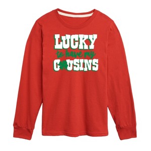 Boys' - Instant Message - St. Patrick's Day Lucky to Have My Cousins Long Sleeve Graphic T-Shirt - 1 of 4