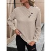 Coolmee Women's Sweaters Fall Long Sleeve V Neck Collared Knitted Pullover Sweaters Dressy Casual Tops - 3 of 4