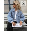 Women's Denim Jackets Long Sleeve Loose Fitted Jean Jacket Coats With Pocket - 2 of 4