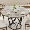 Round Dining Table for 4-6 People, Modern Circle Dinner Table with Sturdy Base, Industrial Wood Dinning Room Table for Kitchen(Table Only) - 4 of 4