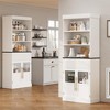 Tall Pantry Cabinet with Glass Doors, 70" Kitchen Storage Cabinet with Drawer and Adjustable Shelves - 2 of 4