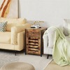 Costway Nightstand with Drawer Cabinet Adjustable Shelf Industrial Side Table Rustic - 4 of 4