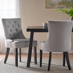 Lyngins Contemporary Tufted Dining Chairs (Set of 2), Diamond Stitch Upholstered Kitchen Chairs & Living Room Chairs with Wood Legs - 1 of 4