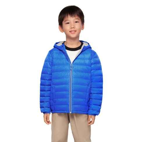 Rokka Rolla Boys Ultra Light Real Down Packable Jacket Blue size 10 12