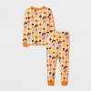 Toddler 4pc Ms. Rachel Cotton Long Sleeve Halloween Pajama Set - Orange/White/Black - 2 of 4