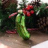 Joyfy Christmas Tree Decorations, Pickle Glass Blown Food Christmas Tree Hanging Ornaments, Cucumber Christmas Decorations Indoor Outdoor - 2 of 4