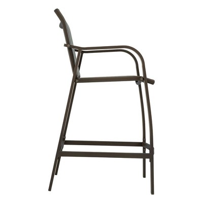 Set of 4 Black and Gray Outdoor Aluminum Bar Stools