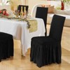 VEVOR Stretch Spandex Folding Chair Covers, Universal Fitted Chair Cover with Skirt, Removable Washable Protective Slipcovers, (4 PCS Black) - 2 of 4