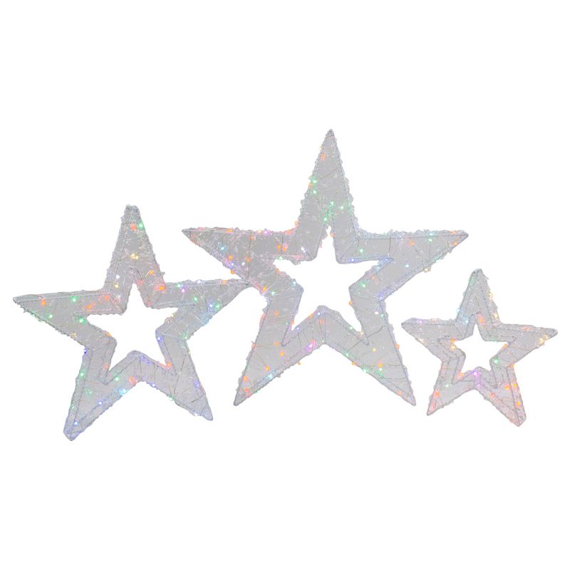 Northlight Set of 3 LED Lighted Color Changing Stars Outdoor Christmas Decorations 23", 3 of 8