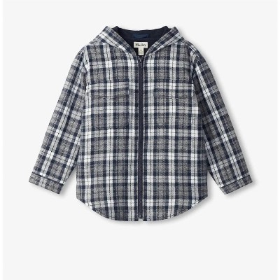Boy's Salute Plaid Brushed Flannel Hoodie - Hatley