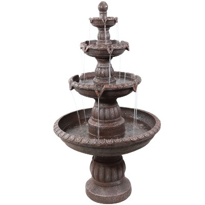 Sunnydaze 49"H Electric Fiberglass and Resin 4-Tier Mediterranean Outdoor Water Fountain