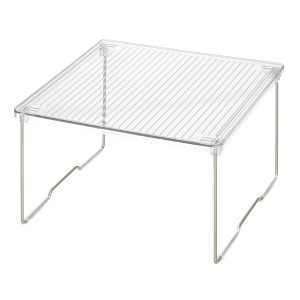 InterDesign Plastic Stackable Cabinet Shelf Riser for Storage Satin - 1 of 2