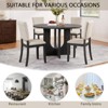Aukfa 5-Piece Round Dining Table Set Kitchen Table with 4 Upholstered Chairs, Antique Black & Beige， Suitable for Living Room, Kitchen - 3 of 4