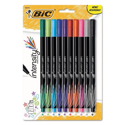 BIC Intensity Marker Pen Assorted Ink Porous 10 per pack FPINFAP10AST