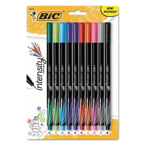 Bic Intensity Marker Pen Assorted Ink Porous 10 Per Pack