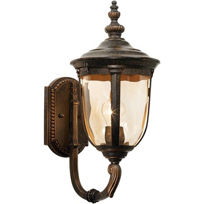 Bellagio Bronze Outdoor Wall Light with Champagne Glass