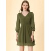 Allegra K Women's Swiss Dots Elastic Waist 3/4 Sleeve A-line Solid Flowy Chiffon Dress - 2 of 4